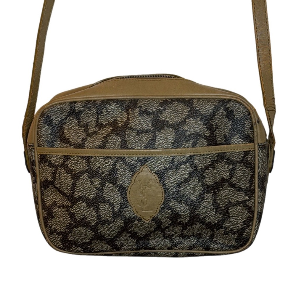 Vintage YSL Brown Leopard Print Crossbody Bag